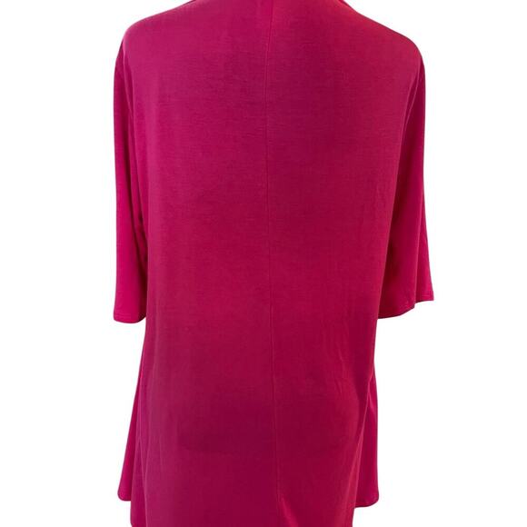24 seven pink tunic, short sleeves, longer style, Women’s 1X top - Picture 3 of 4